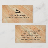 Custom Carpentry Handyman Wood Tools Modern Visitekaartje (Voorkant / Achterkant)