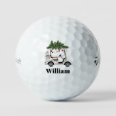 Custom Cart Name Golf Balls Christmas Golfer Golfballen (Voorkant)