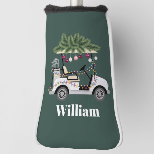 Custom Cart Name Golf Balls Christmas Golfer Golfheadcover (Draai 90)