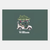 Custom Cart Name Golf Balls Christmas Golfer Inpakpapier Vel (Voorkant)