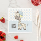 Custom Cartoon Baby Boy Giraffe Paper Napkin Servet (Insitu)