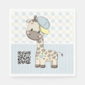 Custom Cartoon Baby Boy Giraffe Paper Napkin Servet (Voorkant)