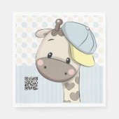 Custom Cartoon Baby Boy Giraffe Paper Napkins Servet (Voorkant)