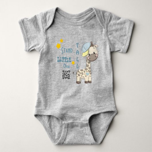Custom Cartoon Baby Giraffe Baby Bodysuit (Voorkant)