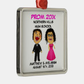Custom Cartoon Prom Paar Metalen Ornament (Rechts)