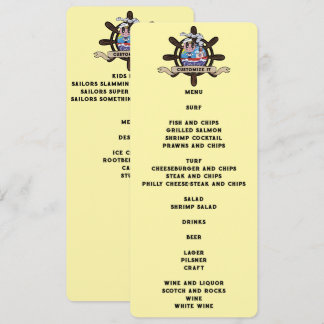 Custom Cartoon Sailor Nautical Ship Wheel  Menu