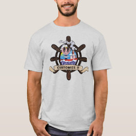Custom Cartoon Sailor Nautical Ship Wheel  T-shirt