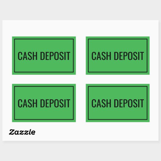 Custom Cash Deposit Text Sticker for Banking Use (Vel)
