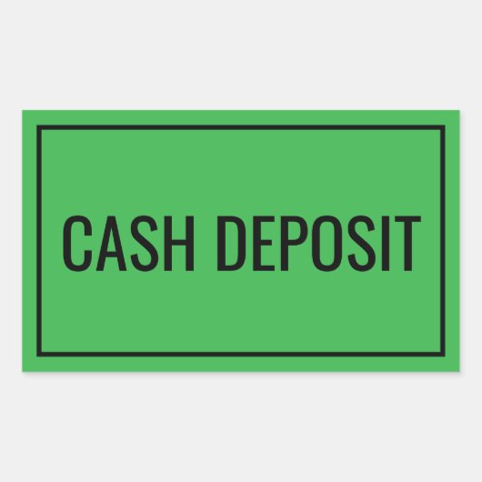 Custom Cash Deposit Text Sticker for Banking Use (Voorkant)