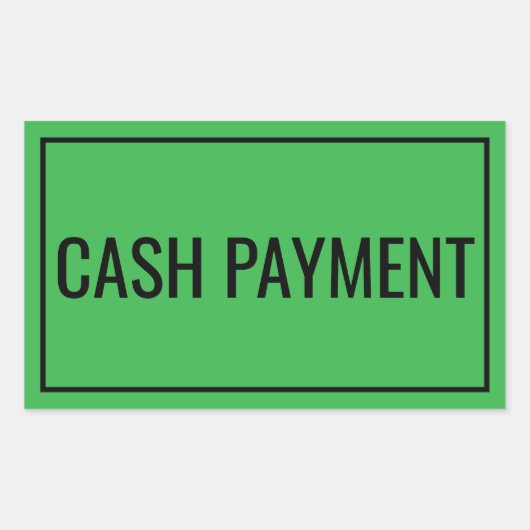 Custom Cash Payment Text Sticker for Banking Use (Voorkant)