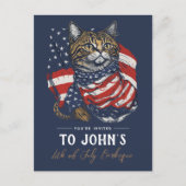 Custom Cat 4 juli Patriottische Partij Uitnodiging (Voorkant)