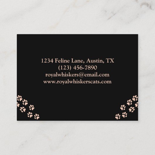 Custom Cat Breeder Business Card with Photo Visitekaartje (Achterkant)