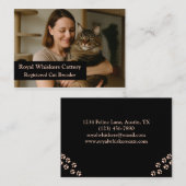 Custom Cat Breeder Business Card with Photo Visitekaartje (Voorkant / Achterkant)
