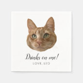 Custom Cat bruiloft cocktail servetten Drinken op (Voorkant)