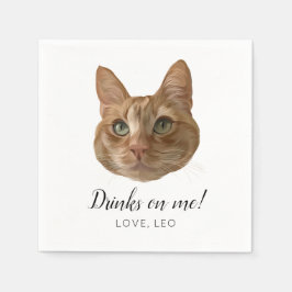 Custom Cat bruiloft cocktail servetten Drinken op