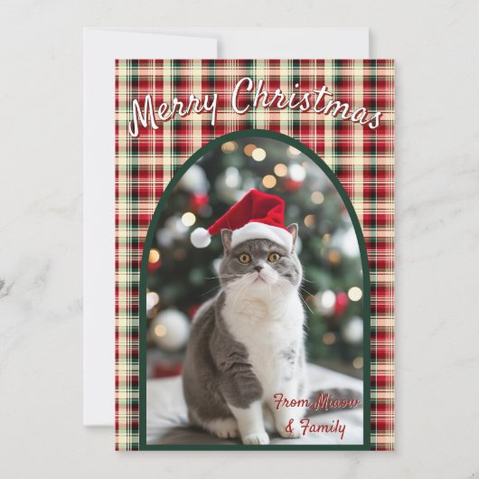 Custom Cat Christmas Feestdagenkaart (Voorkant)
