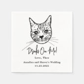 Custom Cat Cocktail Napkins Wedding Servet (Voorkant)
