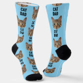 Custom Cat Dad Sokken Cat Face Sokken Cat Lover Gi (Gebogen)