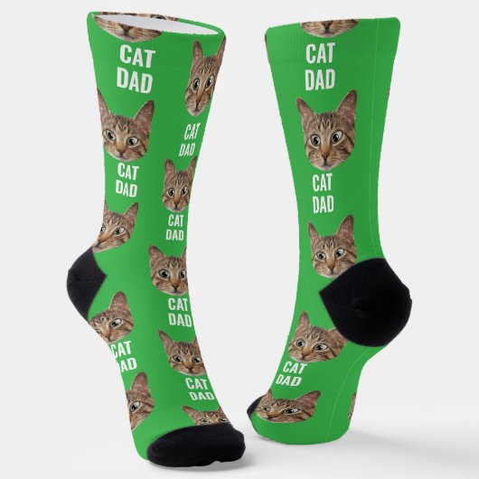 Custom Cat Dad Sokken Cat Face Sokken Cat Lover Gi (Gebogen)