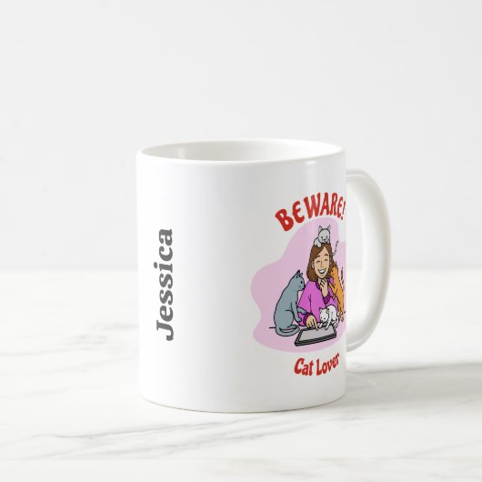 Custom Cat Lover Mug – Personalized Gift Koffiemok (Voorkant rechts)