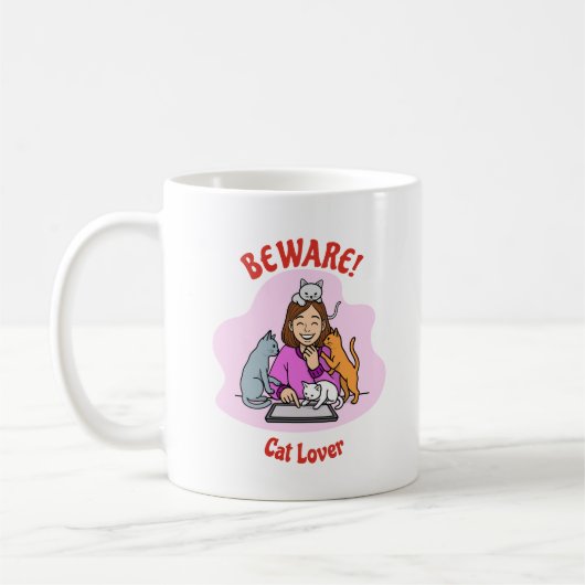 Custom Cat Lover Mug – Personalized Gift Koffiemok (Links)