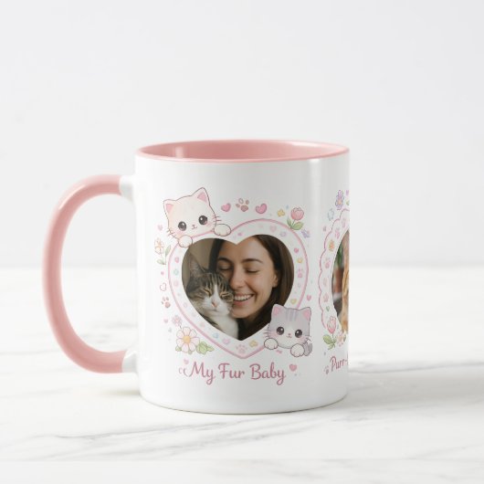 Custom Cat Lover Mug with 3 Photos | Personalized  Mok (Links)