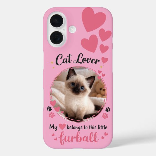 Custom Cat Lover Phone Case with Photo  (Achterkant)