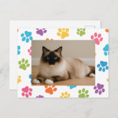 Custom Cat Lover Postcard with Photo Briefkaart (Voorkant / Achterkant)