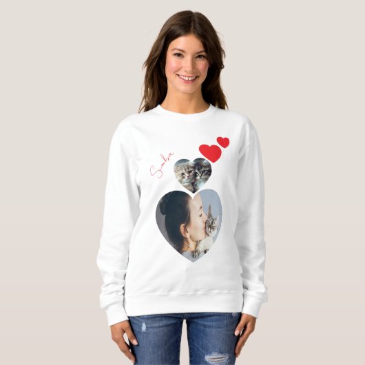Custom Cat Lover Sweatshirt - Gepersonaliseerd Har (Voorkant volledig)