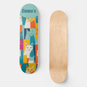 Custom Cat Lover Unieke Cat-Theme Persoonlijk Skateboard (Voorkant)