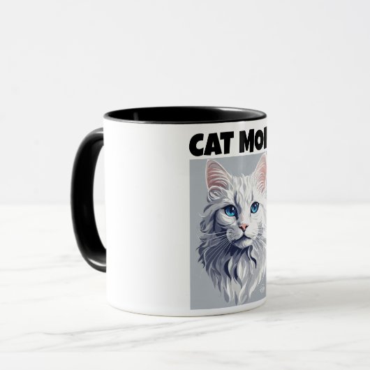 Custom Cat Mom Mok - Purrfect Moederdag Gift (Voorkant links)