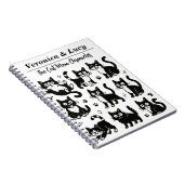 Custom Cat Mom Notebook – Funny Black & White Cat Notitieboek (Rechterzijde)
