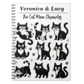 Custom Cat Mom Notebook – Funny Black & White Cat Notitieboek (Voorkant)