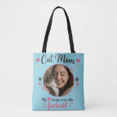 Custom Cat Mom Tote Bag with Photo (Voorkant)