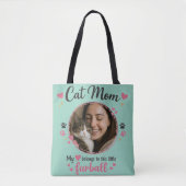 Custom Cat Mom Tote Bag with Photo (Voorkant)