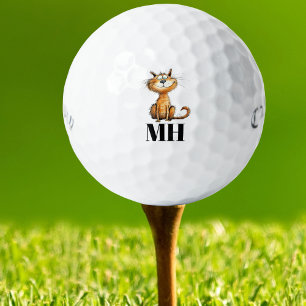Custom Cat Monogrammed Golfballen