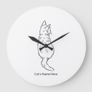 Custom Cat Name Wall Clock Grote Klok