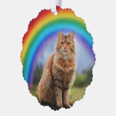 Custom Cat on Rainbow Ornament Kaart (Links)