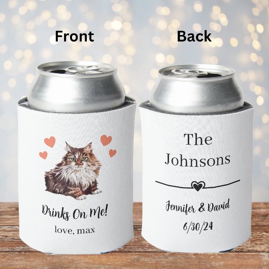 Custom Cat Pet Wedding Koelbox Blikjeskoeler