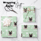 Custom Cat Pet with Photo & Name Inpakpapier Vel