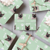 Custom Cat Pet with Photo & Name Inpakpapier Vel