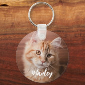 Custom Cat Photo and Name Script Sleutelhanger (Achterkant)