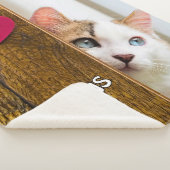 Custom Cat Photo Blanket with Pet's Name Sherpa Deken (3/4)