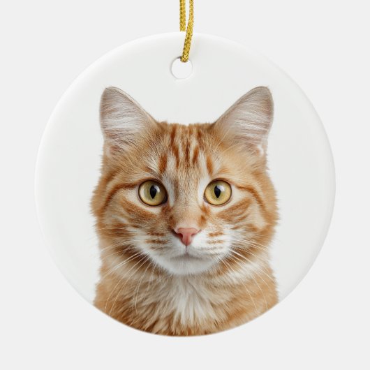 Custom Cat Photo Christmas Ornament (Voorkant)