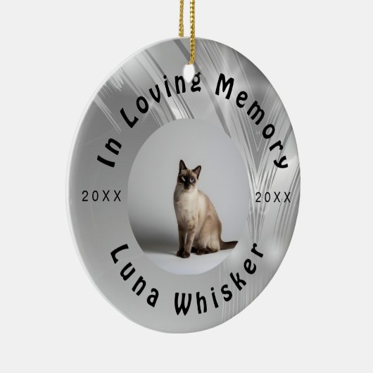 Custom Cat Photo Circle Frame Design Keramisch Ornament (Rechts)