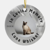 Custom Cat Photo Circle Frame Design Keramisch Ornament (Voorkant)