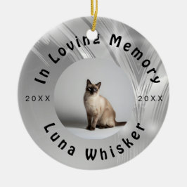 Custom Cat Photo Circle Frame Design Keramisch Ornament
