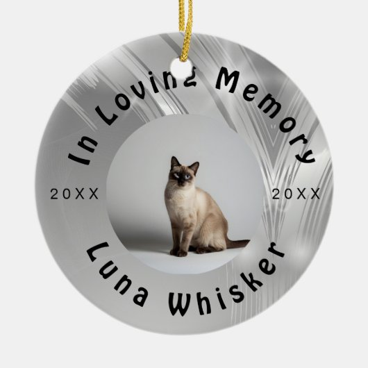 Custom Cat Photo Circle Frame Design Keramisch Ornament (Voorkant)