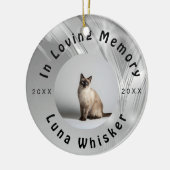 Custom Cat Photo Circle Frame Design Keramisch Ornament (Links)