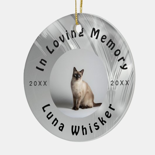 Custom Cat Photo Circle Frame Design Keramisch Ornament (Links)